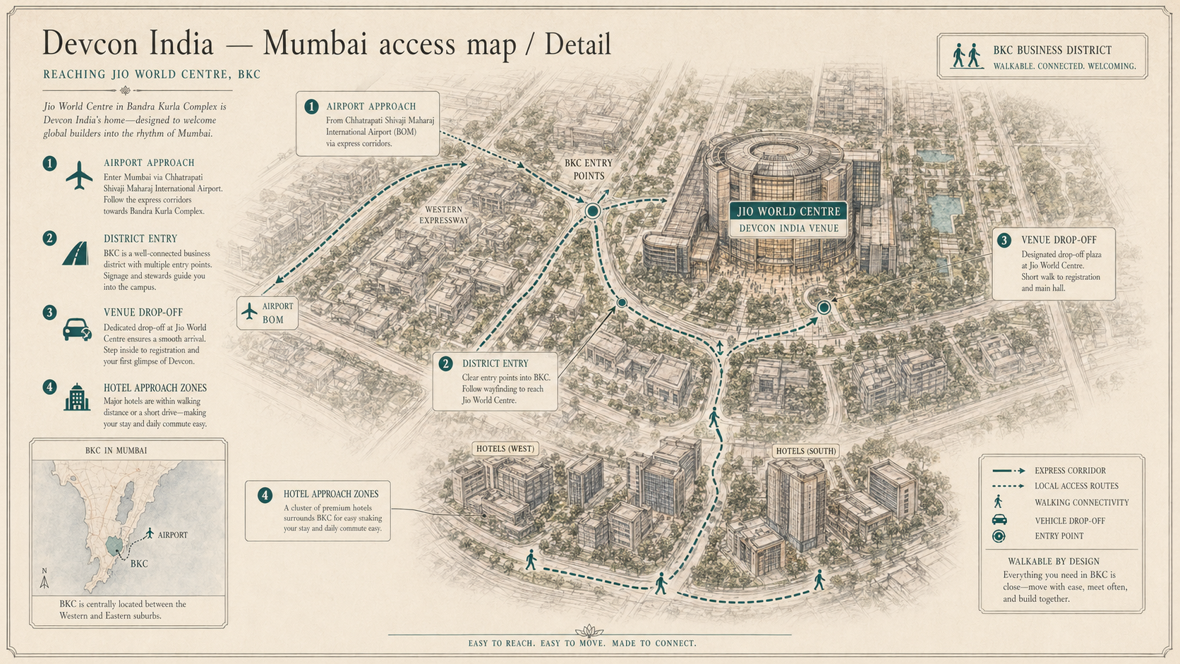 Devcon India deep diagram plate: Mumbai access map / Detail.