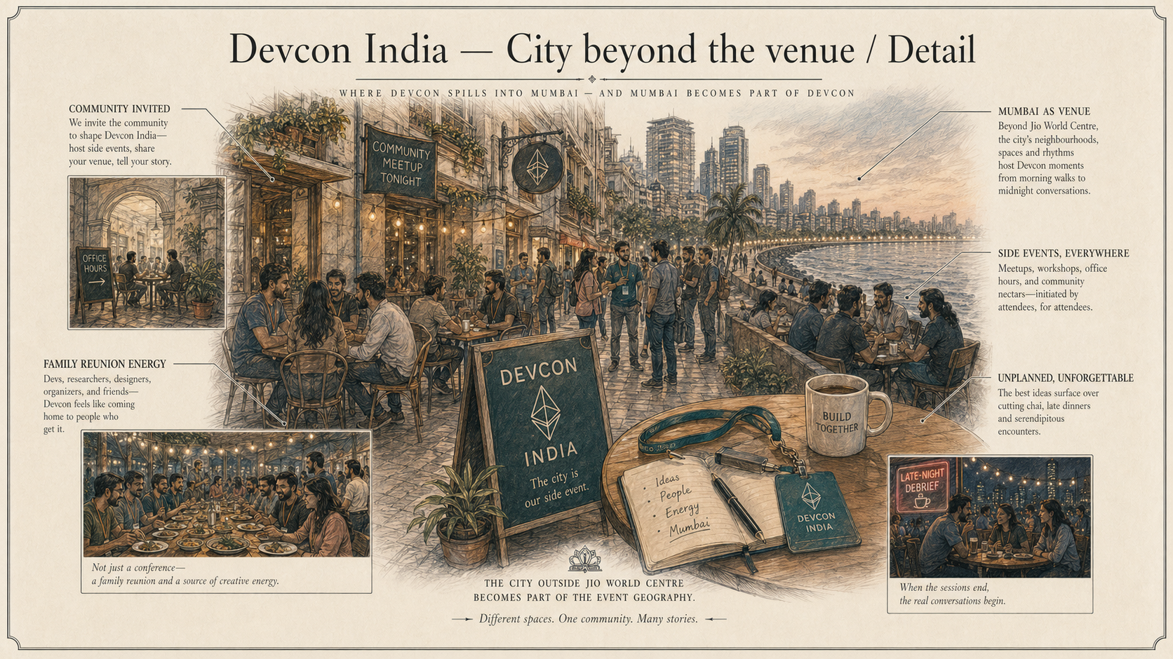 Devcon India deep diagram plate: City beyond the venue / Detail.